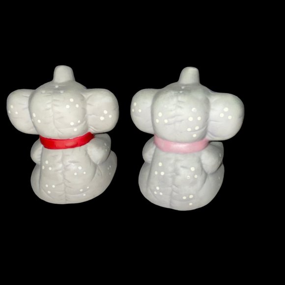 Vintage Ceramic Gray Elephants Salt & Pepper Shakers - Picture 3 of 4